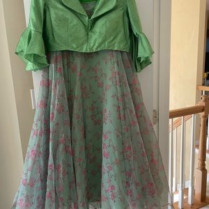 Lehenga and crop top. Sage green
